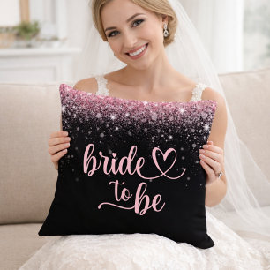 Coussin de Fête de Mariage Rose Pailleté