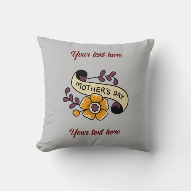 Coussin de fête des mères - customisez vos propres (Recto)