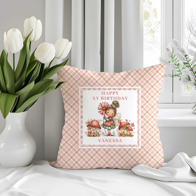 Coussin de fête pour le 2ème anniversaire de la Fé (Magical Whimsy Fairy 2nd Birthday Throw Pillow)
