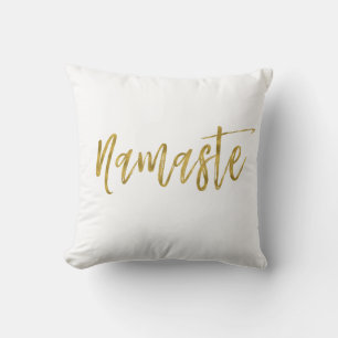 Coussin de feuille d'or de Faux de Namaste