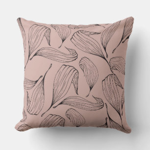 Coussin de feuille réversible de couleur rose