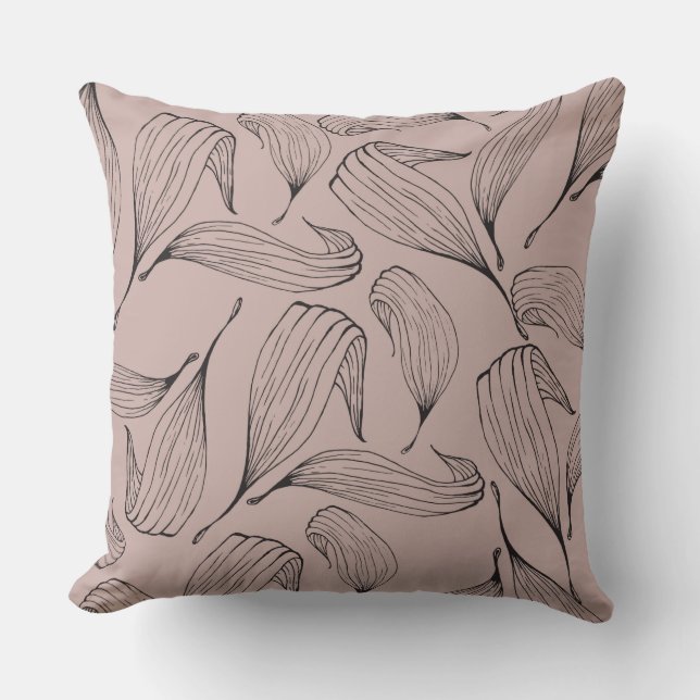 Coussin de feuille réversible de couleur rose (Recto)