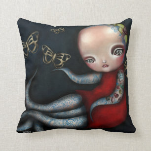 Coussin de fille de tatouage de poulpe de Jinxi