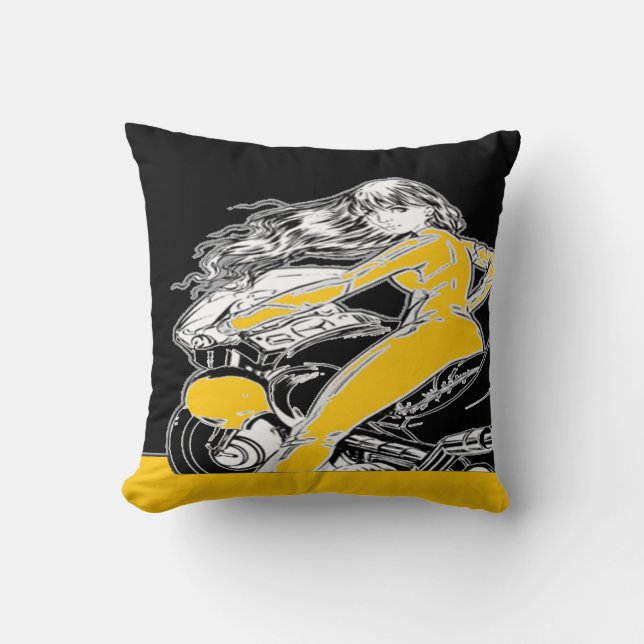 Coussin de fille de vélo (Recto)