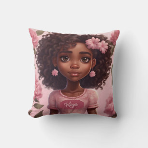 Coussin de fille noire personnalisée
