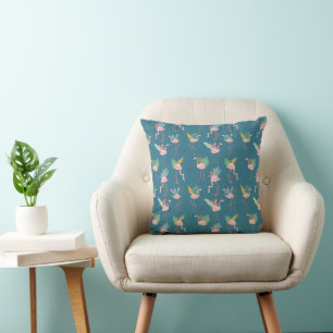 Coussin de Flamant rose tropical