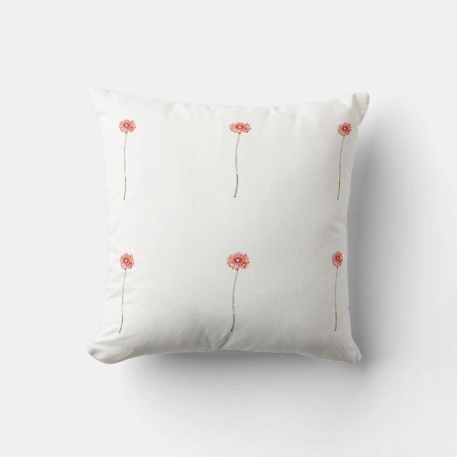 Coussin de fleur de chrysanthème rouge pâle (Recto)