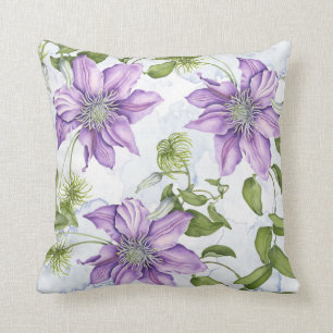 Coussin de fleur de clématite