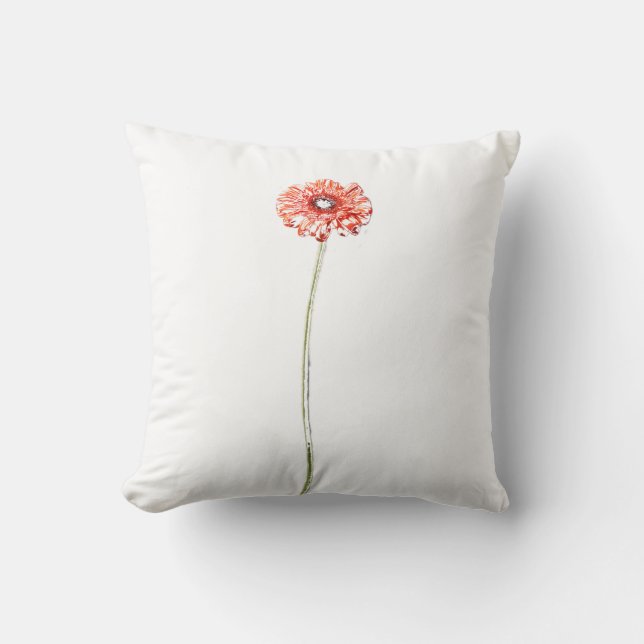 Coussin de fleur de gérbera au chrysanthème rouge  (Recto)