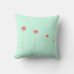 Coussin de fleur de gerbera chrysanthème rouge pâl