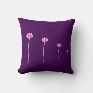 Coussin de fleur de gérbera violet rose pâle
