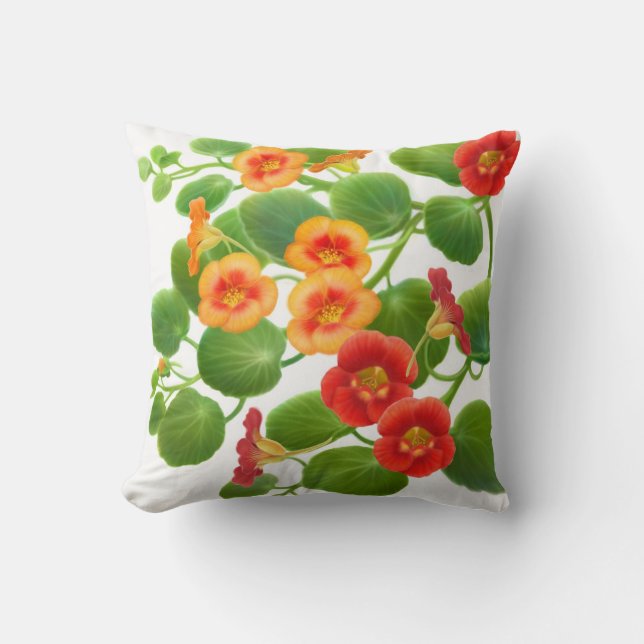 Coussin de fleurs de jardin de nasturce (Recto)