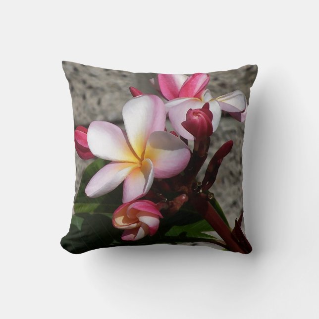 Coussin de fleurs de Plumeria (Recto)