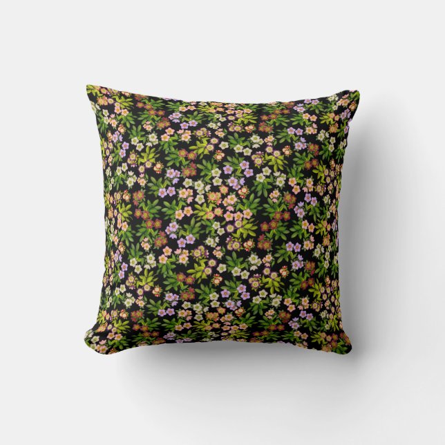 Coussin de fleurs de rose Lenten de Hellebore (Recto)