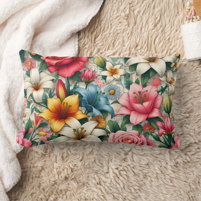 Coussin de fleurs de série de printemps (Couverture)
