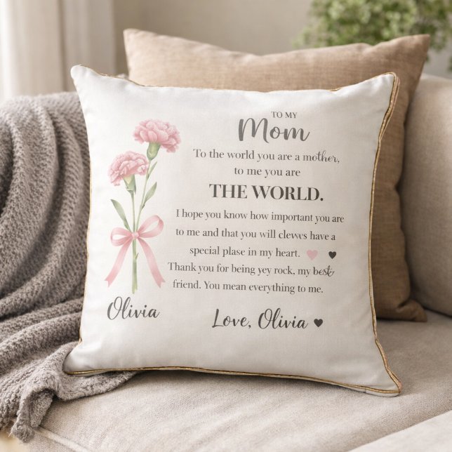 Coussin de fleurs d'oeillet, Cadeau de fille ou de (Créateur téléchargé)