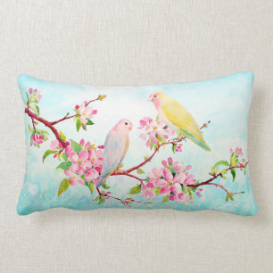 Coussin de fleurs et d'inséparables d'Apple