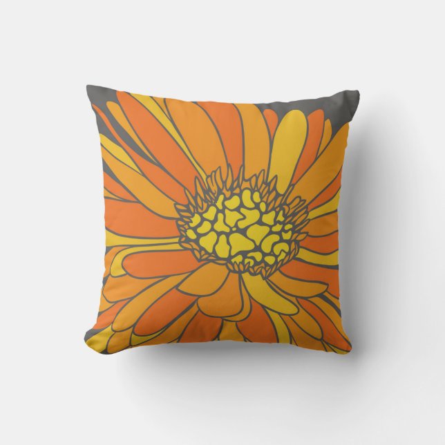 coussin de fleurs rétro des années 60 les années 7 (Recto)