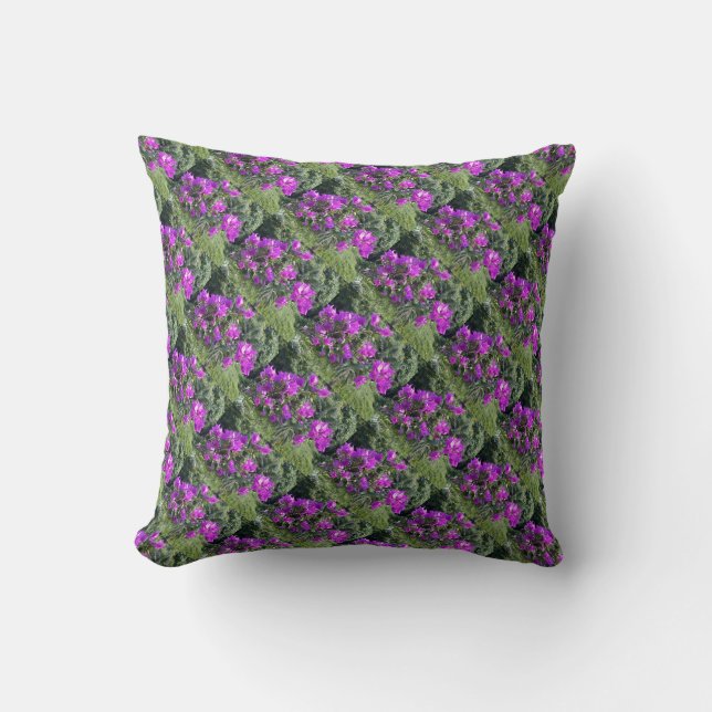 Coussin de fleurs rose/violet clair tropicale (Recto)