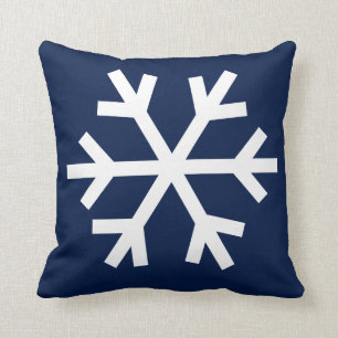 Coussin de flocon de neige - bleu marine