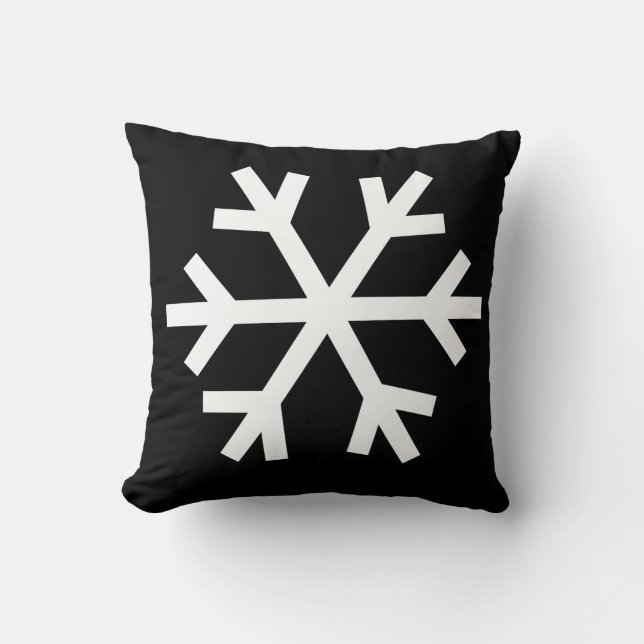 Coussin de flocon de neige - noir (Recto)