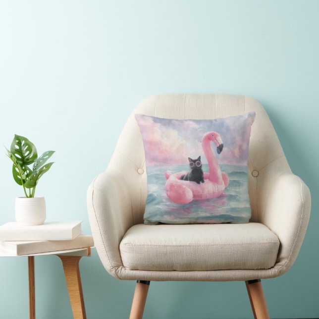 Coussin de flotteurs de Flamant rose noir Whimsica (Chaise)