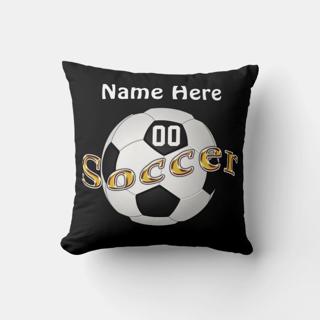 Coussin de football avec votre nom, NUMÉRO, COULEU (Recto)