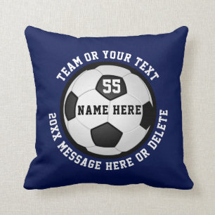 Coussin de football Marine Bleue et blanc ou vos C