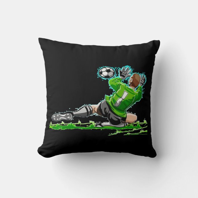 Coussin de football noir et blanc (Recto)