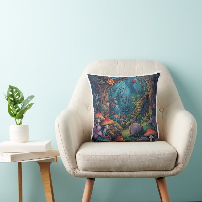 Coussin de forêt psychédélique (Chaise)