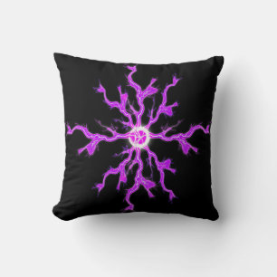 Coussin de foudre à étincelles violettes