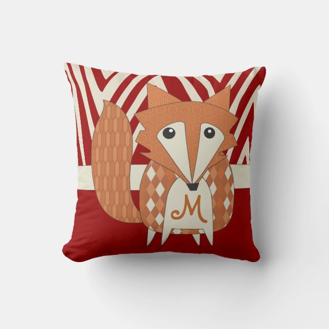 Coussin de Fox stylisé monogramme (Recto)
