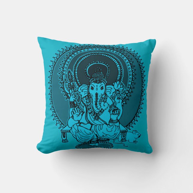 Coussin de ganesh bleu complètement (Recto)