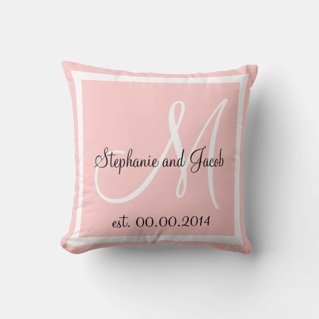 Coussin de garde du Mariage rose pâle Rose (Recto)