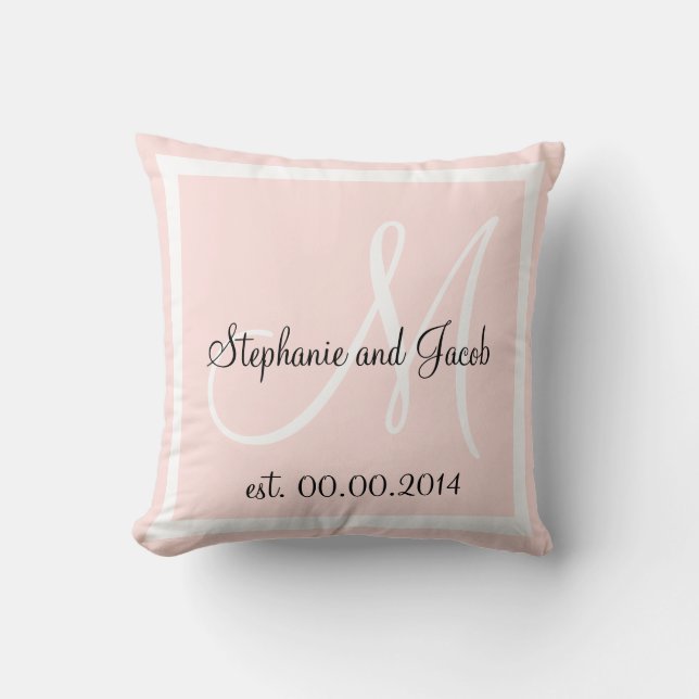 Coussin de garde du Mariage rose pâle Rose (Recto)