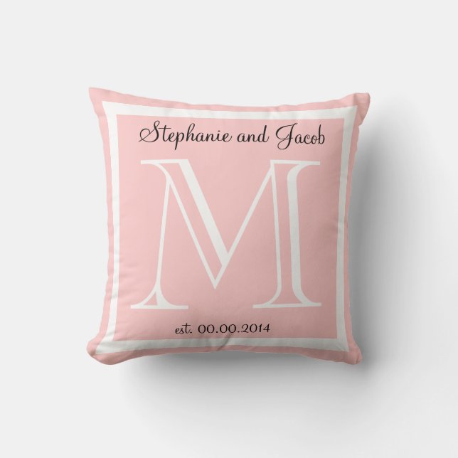 Coussin de garde du Mariage rose pâle Rose (Recto)