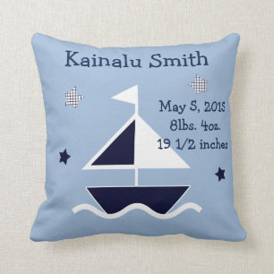 Coussin de garde personnalisé "Nautical/Sailboat"