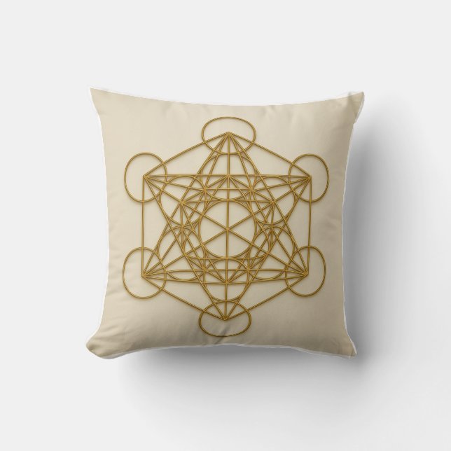 Coussin de géométrie sacrée du cube de Metatron (Recto)