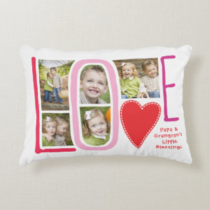 Coussin de Grandkids de collage de photo d'amour
