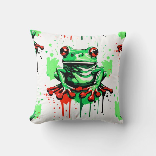 Coussin de grenouille tropicale - prince de grenou (Recto)