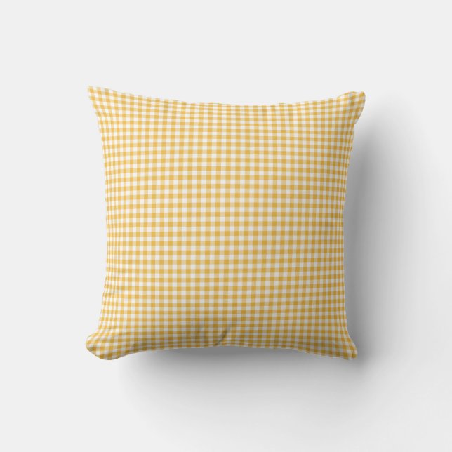Coussin de guingan en jaune solaire (Recto)