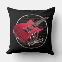 Coussin de guitare électrique rouge personnalisé