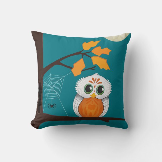 Coussin de Halloween de hibou (Recto)