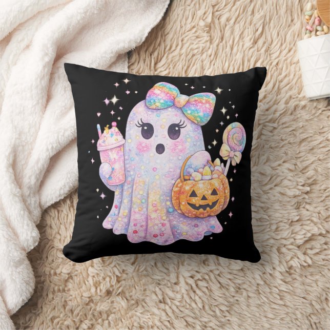 Coussin de Halloween Fantôme Pastel Mignon (Couverture)
