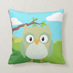 Coussin de hibou d'animaux de région boisée