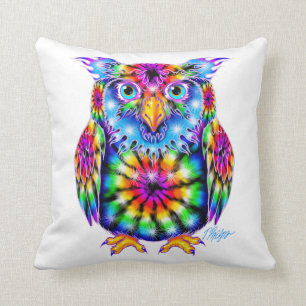 Coussin de hibou de colorant de cravate