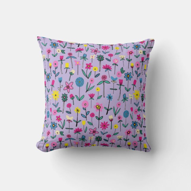 Coussin de jardin à fleurs de lilas (Recto)