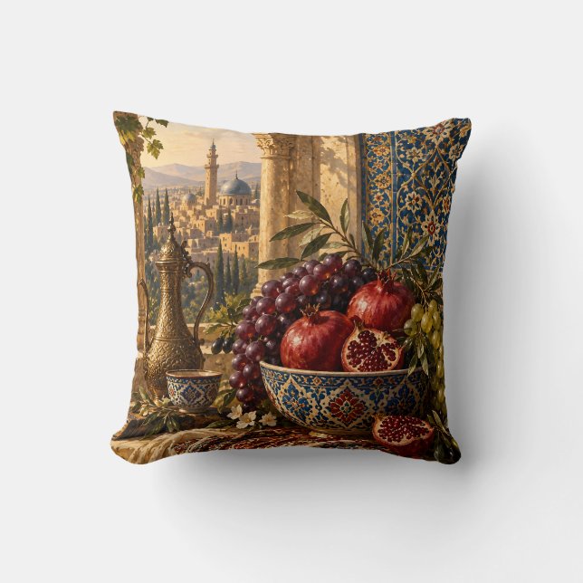 Coussin de jardin ottoman grenade et Iznik (Recto)
