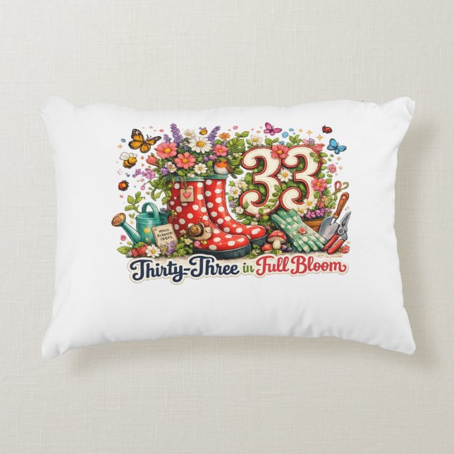 Coussin de jardinage pour 33e anniversaire pour am (Devant)
