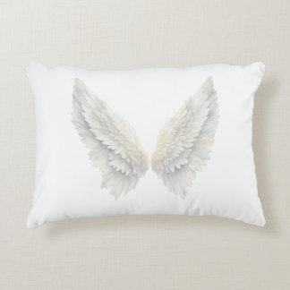 Coussin de jet à ailes d'ange blanc | Élégant céle
